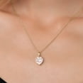 thumbnail image 3 of Gem Stone King 14K Yellow Gold Rose Rose Quartz Pendant Necklace for Women | 1.76 Cttw | Gemstone Birthstone | Heart Shape 8MM | With 18 inch Chain, 3 of 6