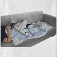 thumbnail image 6 of North Pole Soft Flannel Fleece Throw Blanket, Hand Drawn Pencil Sketch of Bear Side Shot, Cozy Plush for Indoor and Outdoor Use, 60" x 80", Pale Blue Ivory, by Ambesonne, 6 of 6