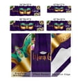 thumbnail image 3 of Kitchen Cafe Valance Curtain for Small Windows,Carnival Mardi Gras Celebraion Rod Pocket Short Valances Mask on Purple Diamond Checker Window Treatment Panel for Living Room/Bedroom/Bathroom,54x18in, 3 of 9