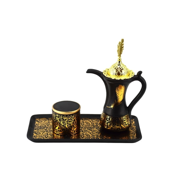 Royal Bakhoor Tea Set w/ Rectangular Tray - Black by Intense Oud