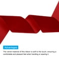 thumbnail image 3 of Velvet Ribbon Gift Wrapping 2 Inch x 5 Yard Red Single Face Velvet Ribbon Roll for DIY Bouquets Wedding, 3 of 5