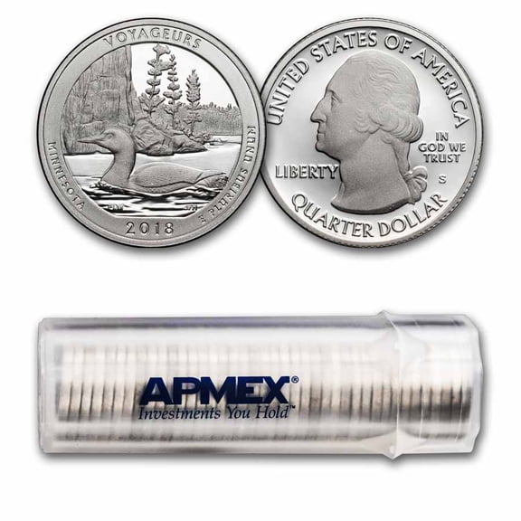 2018-S ATB Quarter Voyageurs National 40-Coin Roll Proof (Silver)