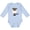 AE-Light Blue, variant on Baa. Cute Sheep Design Boys or Girls Long Sleeve Baby Bodysuit