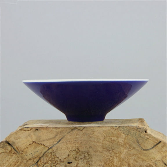Vintage Style Blue Conical Rice Bowl Jingdezhen Ceramic Replica Chinese Porcelain Tableware Inspired Collectible Decor