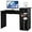 Black, variant on LILEYI Small White Computer Desk with Drawers and Printer Shelves, Wood Study Writing Table Compact PC Laptop Workstation for Small Space Home Office
