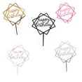 thumbnail image 2 of Square Happy Birthday Cake Topper Acrylic Insert Cake Card DIY Glitter Cupcake Smash Candle Stick, 2 of 9