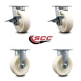 thumbnail image 2 of 6 Inch Kingpinless Nylon Wheel Caster Set 2 Brakes 2 Rigid Service Caster Brand, 2 of 2