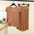 thumbnail image 7 of Modal Pajamas for Women Super Soft Pajama Sets Cooling Short Sleeve Top Capri Pants Pjs Breathable, Moisture-Wicking Sleepwear Summer Pjs Comfy Lounge Set Summer Fall Outfit, 7 of 7