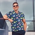 thumbnail image 4 of Fotbe Colorful Cartoon Shark Camiseta Polo de Golf para Hombre con Estampado – Camisa Deportiva Transpirable con Cuello Abotonado-Small, 4 of 6