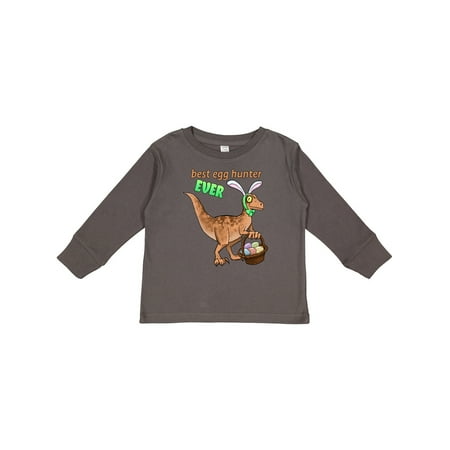 

Inktastic Best Egg Hunter Ever Easter Dinosaur Gift Toddler Boy or Toddler Girl Long Sleeve T-Shirt