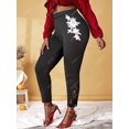 thumbnail image 2 of Pantalones Lapíz Talla Extra Panel Encaje Flores Rosegal  Pantalones de talla grande, 2 of 5