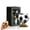 Black Ice Ball, variant on Rotating Soccer Ball Shaped Glass Cup 10oz – Trophy Beer Mug with Gold Base for Summer Watch Parties, Game Day Drinks & Sports Fan Gifts
