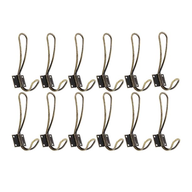 Paquete de 12 Ganchos para Abrigos SHUYMXG Vintage Dobles con Tornillos