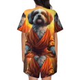 thumbnail image 3 of Lsque Cartoon Puppy Sunset Women's Short-Sleeved Pajama Set - 2 Piece Soft and Lightweight Sleepwear Set-4X-Large, 3 of 9
