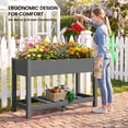 thumbnail image 3 of SERWALL HDPE Raised Garden Bed with Legs, 43"x16"x30" Elevated Planter Box, Outdoor Planter for Vegetables Flowers, 2-Piece, Gray, 3 of 12