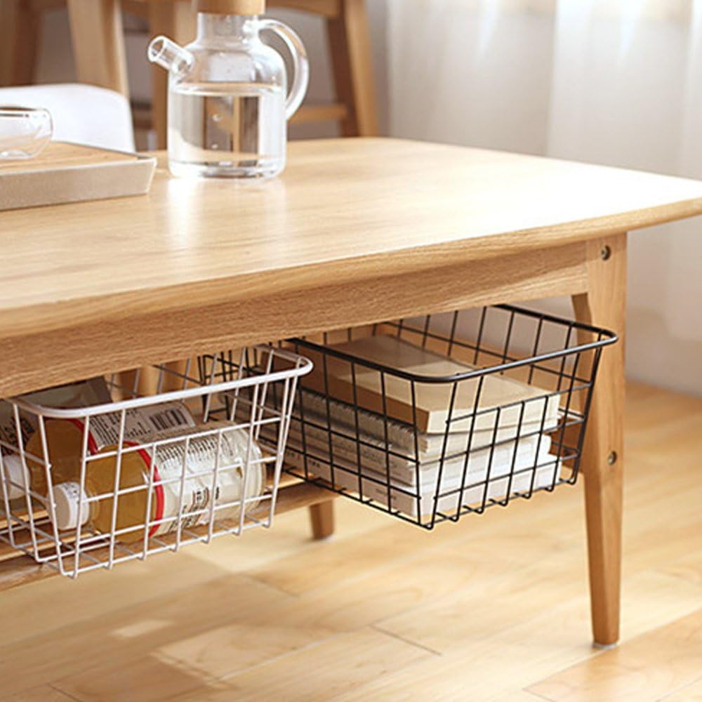 Wire Storage Baskets, Wire Baskets for Organizing,Premium Metal Storage Organizer Basket, Large Wire Basket for Home Office Kitchen, Black (14.2x11.3x6.3inch)