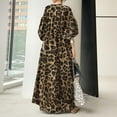 thumbnail image 4 of ZANZEA Womens Dresses Leopard Printed 3/4 Sleeve O-Neck Long Dress, 4 of 4