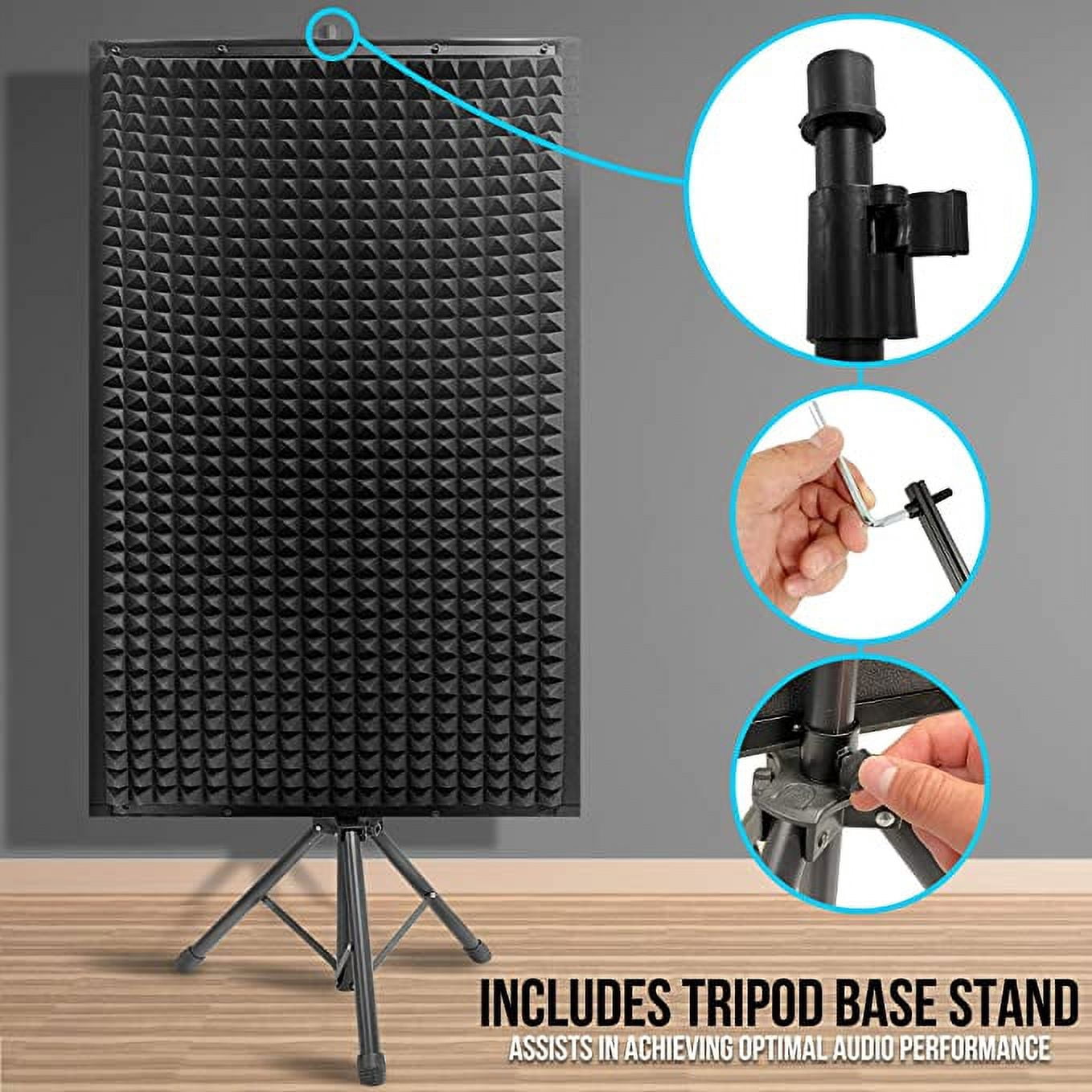 Pyle Sound Wall Panel Studio Foam-Acoustic Isolation Absorber Shield and Dampening Wedge (Black)