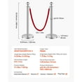 thumbnail image 4 of KFFKFF Velvet Cordons and Stanchions Set of 6, Stainless Steel Posts with Hollow Base, Trio of Red Velvet Cords and Posts, Silver Stanchions for Crowd Management, Party Essentials Red, 4 of 9