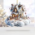 thumbnail image 7 of Clearance Under $1, 1 Pcs Christmas House Santa Flat Ornament, 2D Hanging Decor, Acrylic Pendant for Tree and Holiday Decoration, 8cm(D), 7 of 7