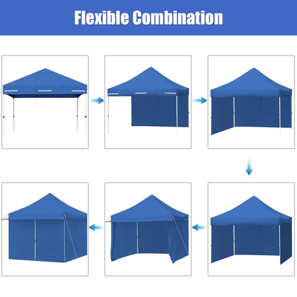 Aimee Lii 10 x 10 Feet Pop-up Gazebo with 5 Removable Zippered Sidewalls and Extended Awning, Backyard Canopy Gazebo, Blue Aimee Lii 10 x 10 Feet Pop-up Gazebo with 5 Removable Zippered Sidewalls and Extended Awning, Backyard Canopy Gazebo, Blue