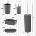 thumbnail image 2 of Superio Decorative Ribbed Bathroom Accessory Set, Plastic - Grey (5 Pack), 2 of 5