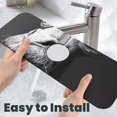 thumbnail image 6 of Logiee Monochrome Giraffe Expression Print Kitchen Sink Splash Guard Faucet Mat for Splash Guard Behind Faucet Drip Catcher for Kitchen,Bathroom,Sink Mat,Dish Drying Mat,Bathroom-15" X 5.5", 6 of 7