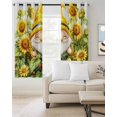thumbnail image 2 of Sunflower Gnomes Blackout Curtains for Bedroom/Living Room, Thermal Insulated Kitchen Curtains, Spring Summer Botanical Florals Grommet Darkening Window Treatment Drapes 42"x84"x2, 2 of 8