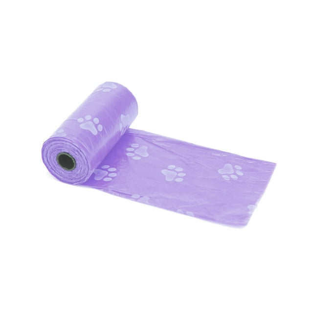 Poop Bags Roll Waste Garbage Dispenser Plastic Waterproof Leak Proof Easy CleaningPurple