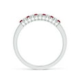 thumbnail image 2 of ANGARA Natural Ruby and Diamond Half Eternity Wedding Ring in 14K White Gold for Women (Size-1.5mm) | July Birthstone Jewelry for Her | Natural Ruby Rings, 2 of 9