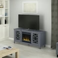 thumbnail image 3 of Twin Star Home Elmhurst Fireplace TV Stand for TVs up to 60" with ClassicFlame Technology & Glass Doors, Cool Gray, 3 of 7