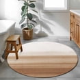 thumbnail image 3 of Round Rugs 4Ft, Brown White Ombre Round Area Rug Washable Indoor Throw Carpet, Vintage Farmhouse Abstract Striped Soft Non Slip Circle Rug for Kitchen Nursery Room Home Decor Aesthetic, 3 of 8