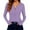 Purple, variant on Busydd Womens Tops Casual Solid Color Long Sleeve Round Neck Spring Tops for Women Trendy Slim Knit Ribbed Button Down Going Out Tops for Women L