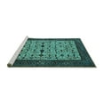 thumbnail image 2 of Ahgly Company Machine Washable Indoor Rectangle Oriental Turquoise Blue Industrial Area Rugs, 2' x 3', 2 of 4
