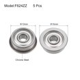 thumbnail image 2 of F624ZZ Flange Ball Bearing, 4x13x5 Shielded Chrome Bearings 5pcs, 2 of 3