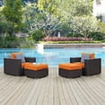 thumbnail image 5 of Lounge Armchair Ottoman Set, Orange, Rattan, Wicker, Outdoor Patio Balcony Cafe Bistro Garden Hospitality Restaurant, Modern Contemporary HB32997, 5 of 5