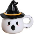 thumbnail image 2 of CRCMURE Glass&Bottle Halloween Mugs | Mug Halloween Mugs | Brew Mug | Good Morning Pumpkin Mugs | Fun Mugs Cup With Lid | Ceramic Cute Mugs | Halloween Cup For Hallowee, 2 of 9