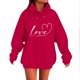 thumbnail image 2 of RKSTN Valentine Gift Woem's Valentines Heart Print Hoodies Plus Size Drawstring Hooded Sweatshirt Top Womens Casual Solid Overszied Graphic Printed Loose Comfy Hood Fall Spring Clothes, 2 of 6