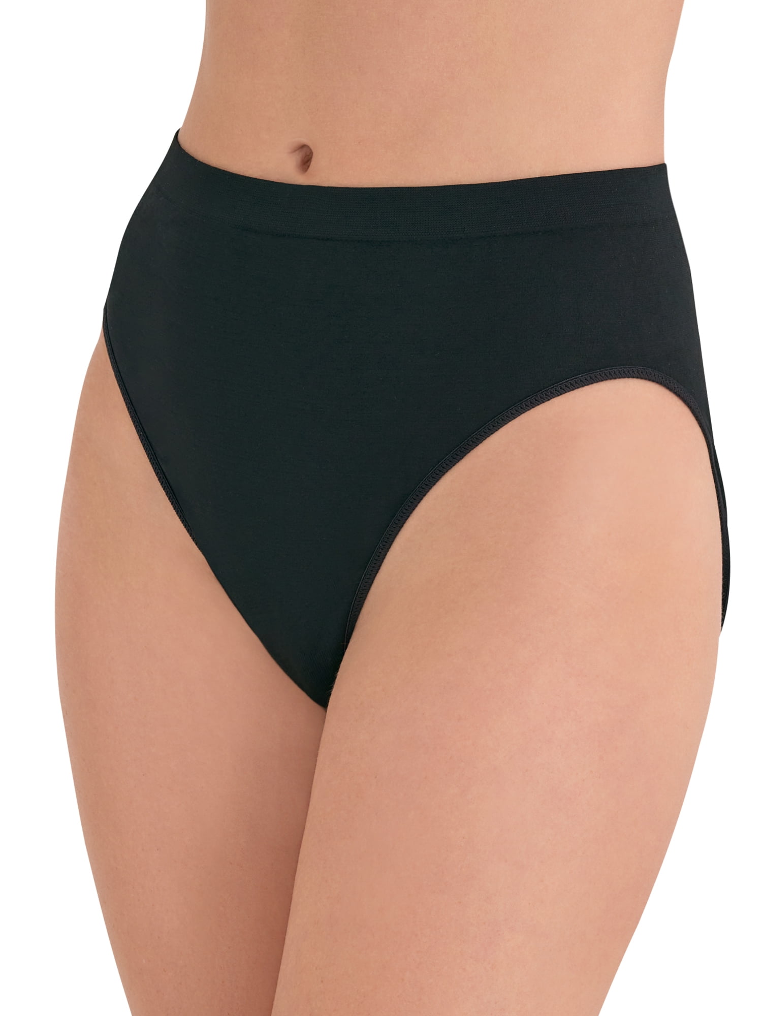 Joyspun Women's Seamless High Cut Panties, 6-Pack, Sizes XS-XXXL