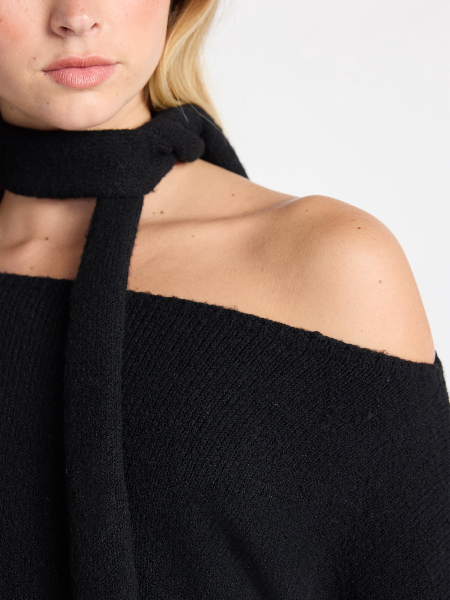 No Boundaries Scarf Sweater, Midweight, 2-Piece, Women’s