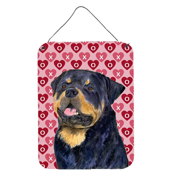 Carolines Treasures SS4524DS1216 Rottweiler Hearts Love and Valentines Day Portrait Wall or Door Hanging Prints 12WX16H
