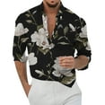 thumbnail image 1 of Camisas Y Playeras Camisas florales hawaianas para hombre, con botones, para vacaciones tropicales, playa, trajes de verano (Black, XXL), 1 of 4