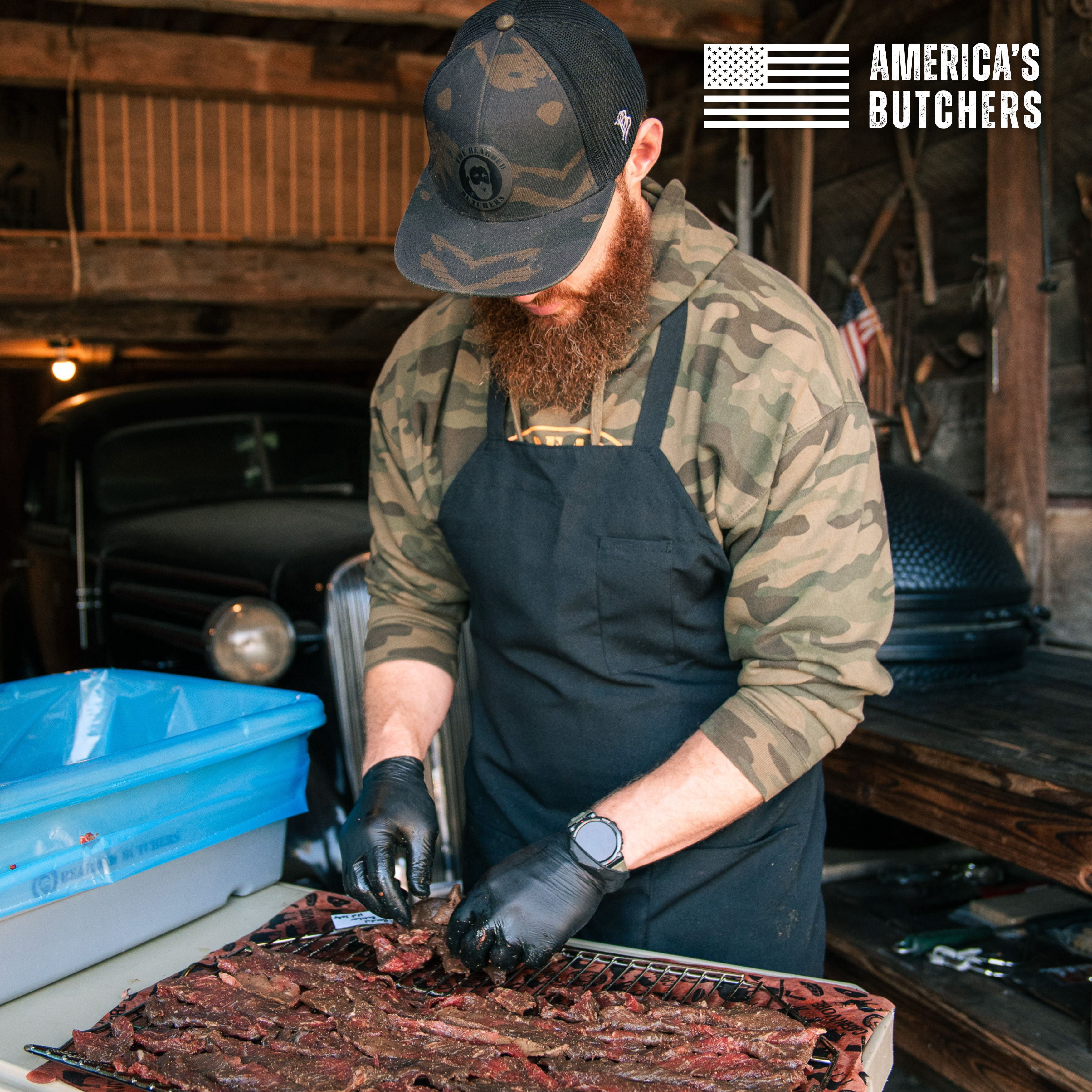 The Bearded Butchers Hot Jerky Seasoning & Natural Cure DIY Kit, Makes 10 lbs of Jerky, Clean Label Cure with Celery & Cherry Powder, Spicy Mix