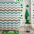thumbnail image 5 of Shower Curtain, Abstract Cyan-brown Water Ripple Waterproof Shower Curtain Set with Hooks for Bathroom Showers,Stalls and Bathtubs,60x72In Gradient Striped, 5 of 9