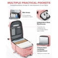 thumbnail image 3 of Mochila de viaje coowoz Carry On Waterproof para mujeres y hombres, color rosa, 3 of 7