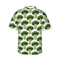 thumbnail image 3 of Balery Cute Broccoli Print Men's Hawaiian Shirts Short Sleeve Beach Shirt Relaxed Fit Vacation Button Down Shirts-3X-Large, 3 of 9