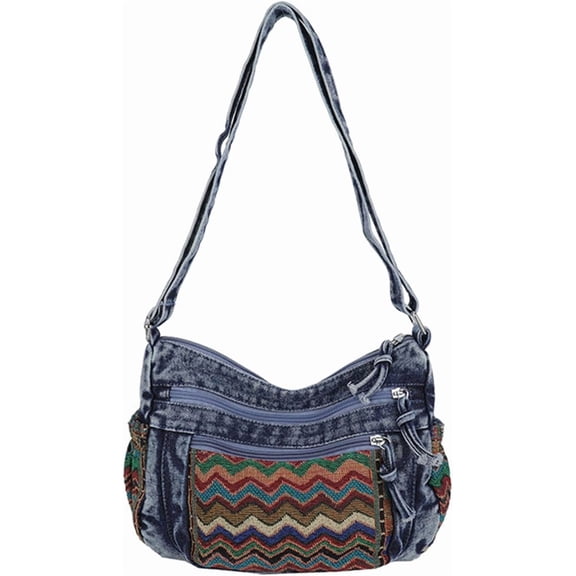 SPEKSEE Slouchy Shoulder Bag Boho Denim Y2K Large Hobo Purse Soft Messenger Retro Crossbody Handbag Vintage Washed Jeans with Pockets