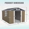 thumbnail image 6 of Villeston 8x12 FT Outdoor Storage Shed, Metal Tool Shed & Outdoor Storage with Lockable Doors & Air Vents for Backyard, Garden, or Patio,Brown, 6 of 6