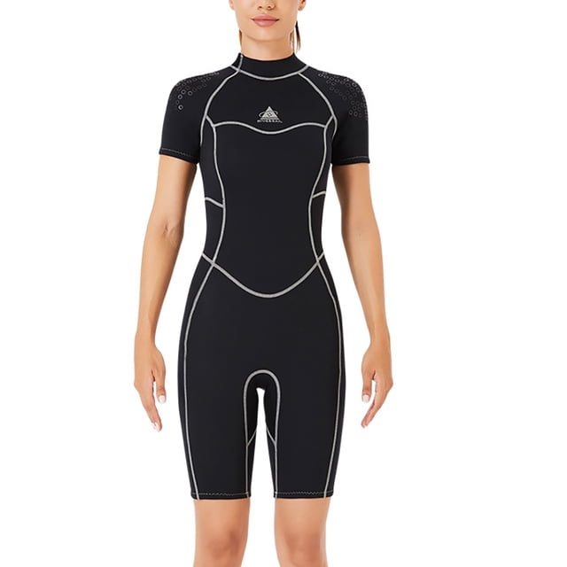 Trajes de baño para mujer de 1,5 mm Traje de baño ultrafino de manga corta Traje de baño profesional de secado rápido para hombre Cálido para bucear Surf Natación Mujer,Black L Inevent OD019361-04