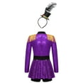 thumbnail image 2 of TiaoBug Kids Girls Circus Ringmaster Dress Sequin Tassel Leotard Skirt with Hats for Stage Party Purple 16, 2 of 7
